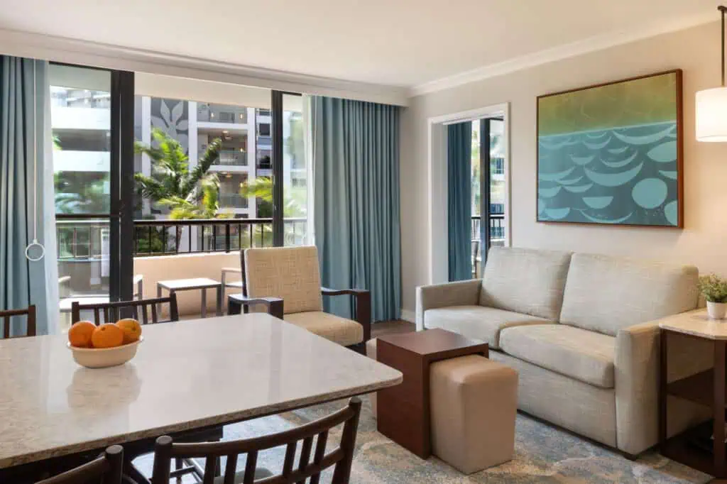Sofa, chair, dining table, furnished balcony