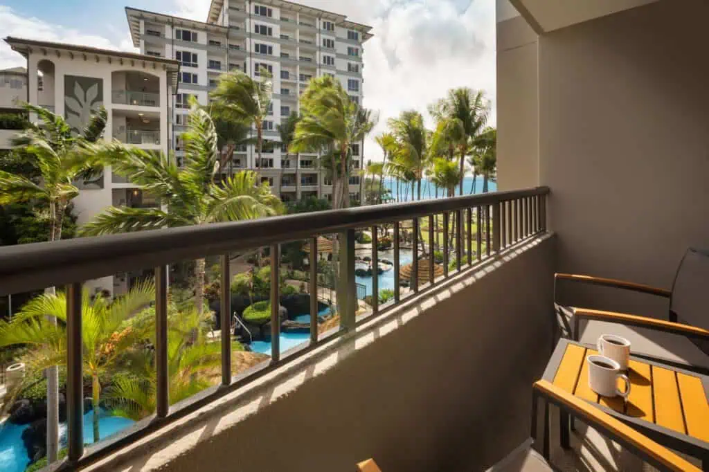 Balcony, view of resort grounds