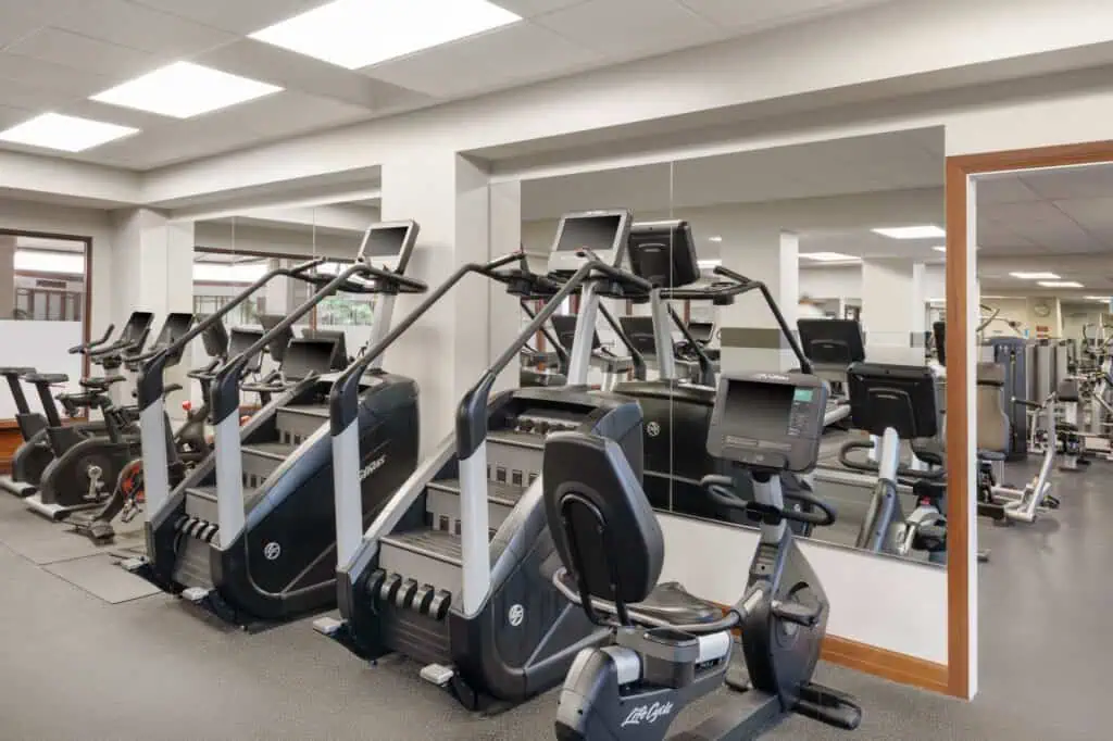 Cardio machines in fitness center