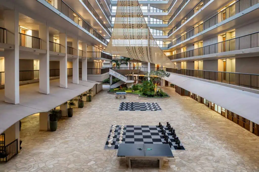 Game Area with Checkers, Chess, Table Tennis