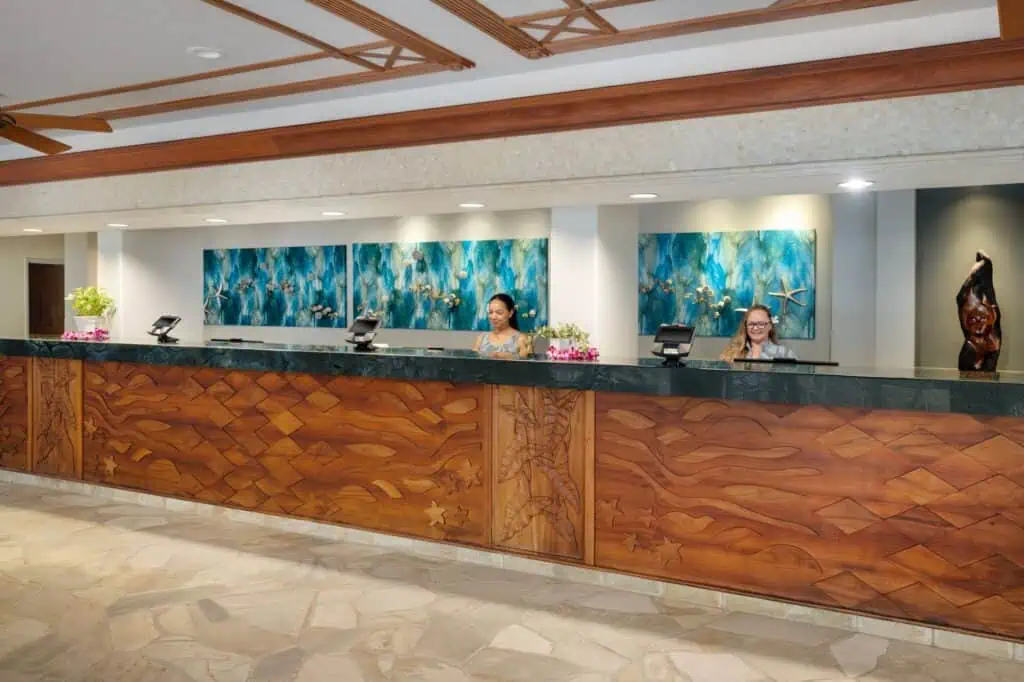 Front desk with two associates