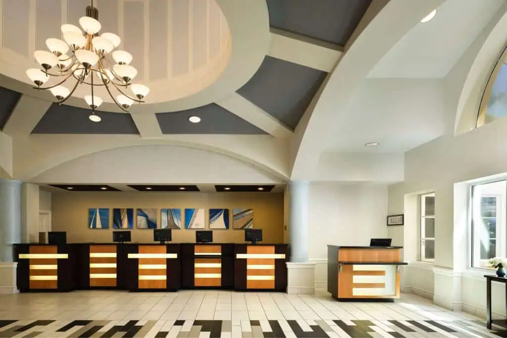 Lobby and front desk counter